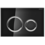GEBERIT Sigma 21 Black & Chrome Round Button Flush Plate